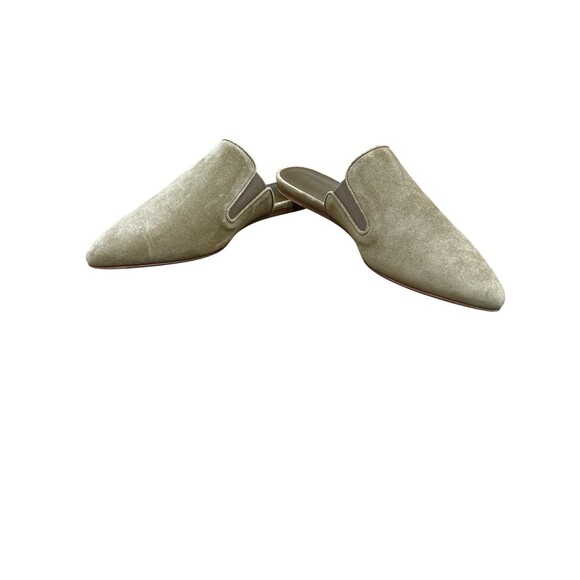 Jenni Kayne Laurel Suede Mule Flats Taupe EU 39 US 8-8.5 Luxury Pointed Toe New - Picture 3 of 11